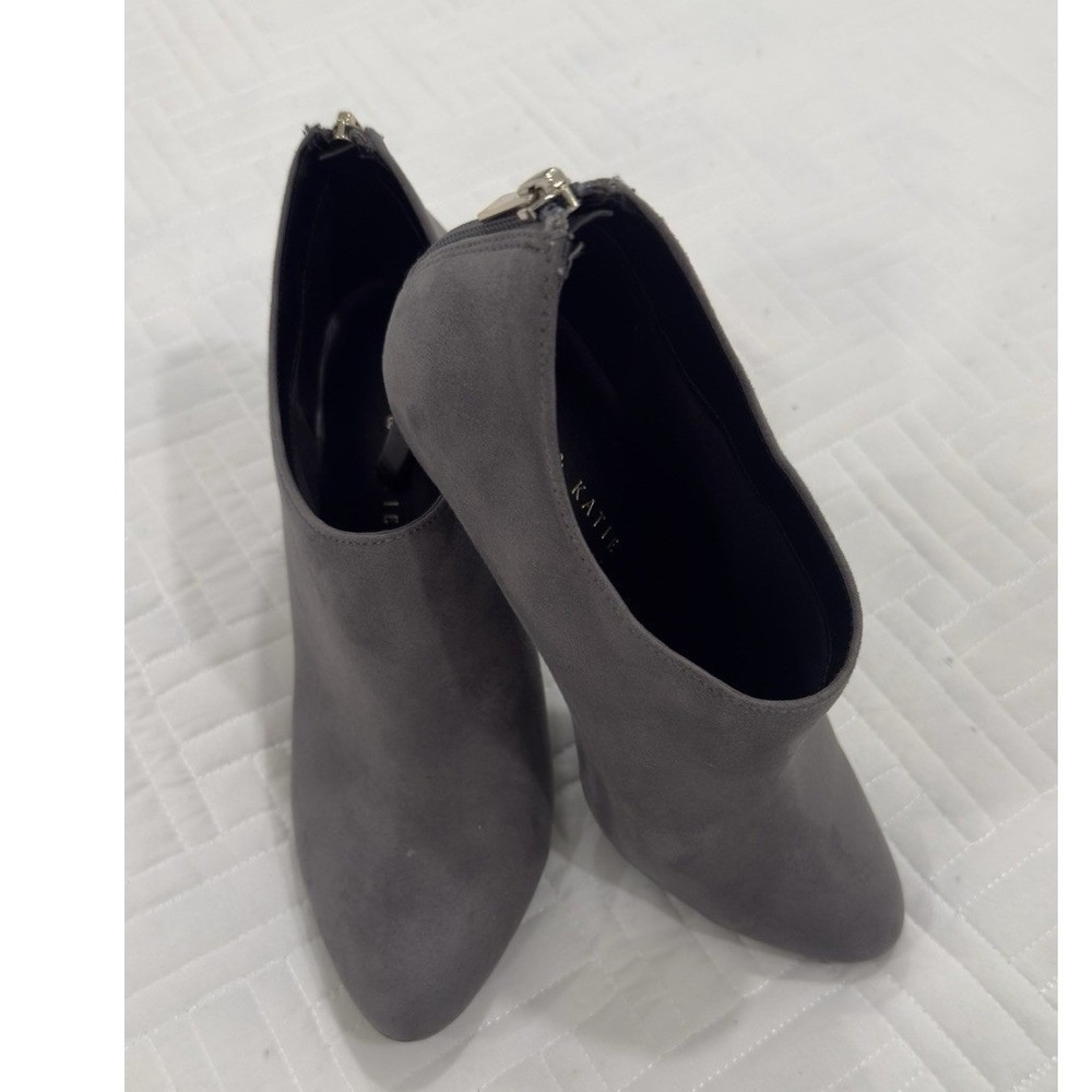 Kelly & Katie Caylla Grey Faux Suede Stiletto Ankle Boots Pointed Toe 8 - Picture 2 of 8